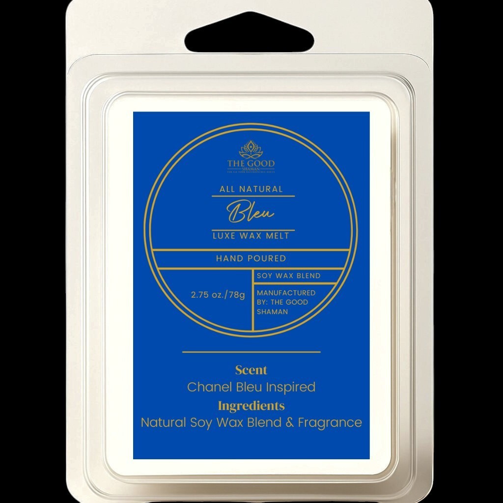 "Bleu" - Luxe Hand-Poured Natural Soy Wax Melt Chanel Bleu Inspired Fragrance by The Good Shaman