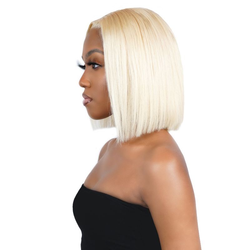 Blonde Straight 4x4 Transparent Lace 100% Human Hair Bob Wig by Private Label