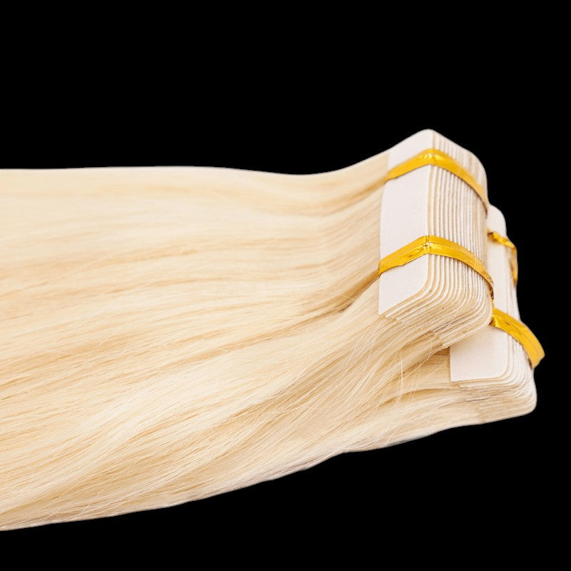Raw Blonde Straight 100% Human Hair Tape In Extensions by Private Label