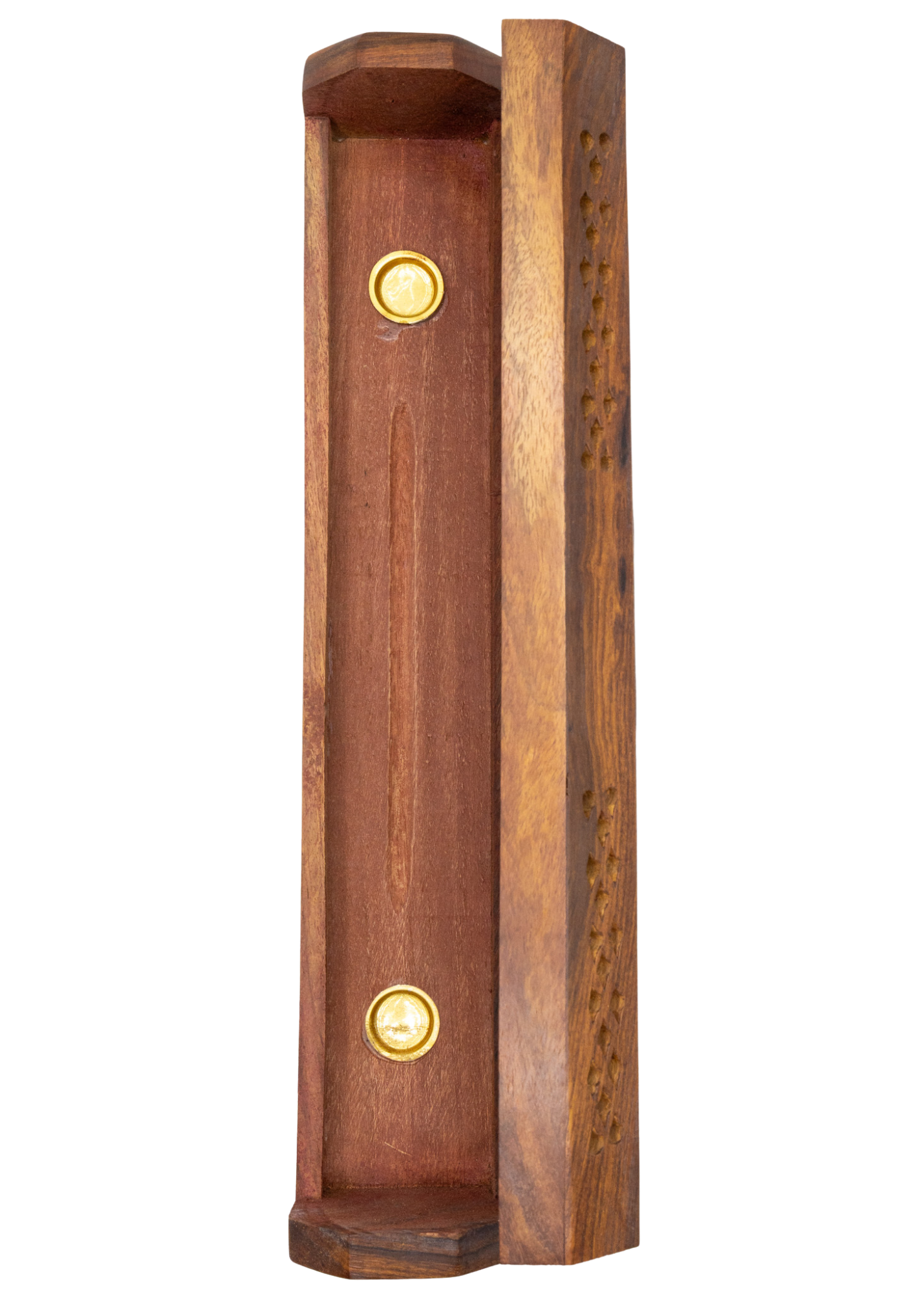 Pentacle Brass Inlay Coffin Incense Burner