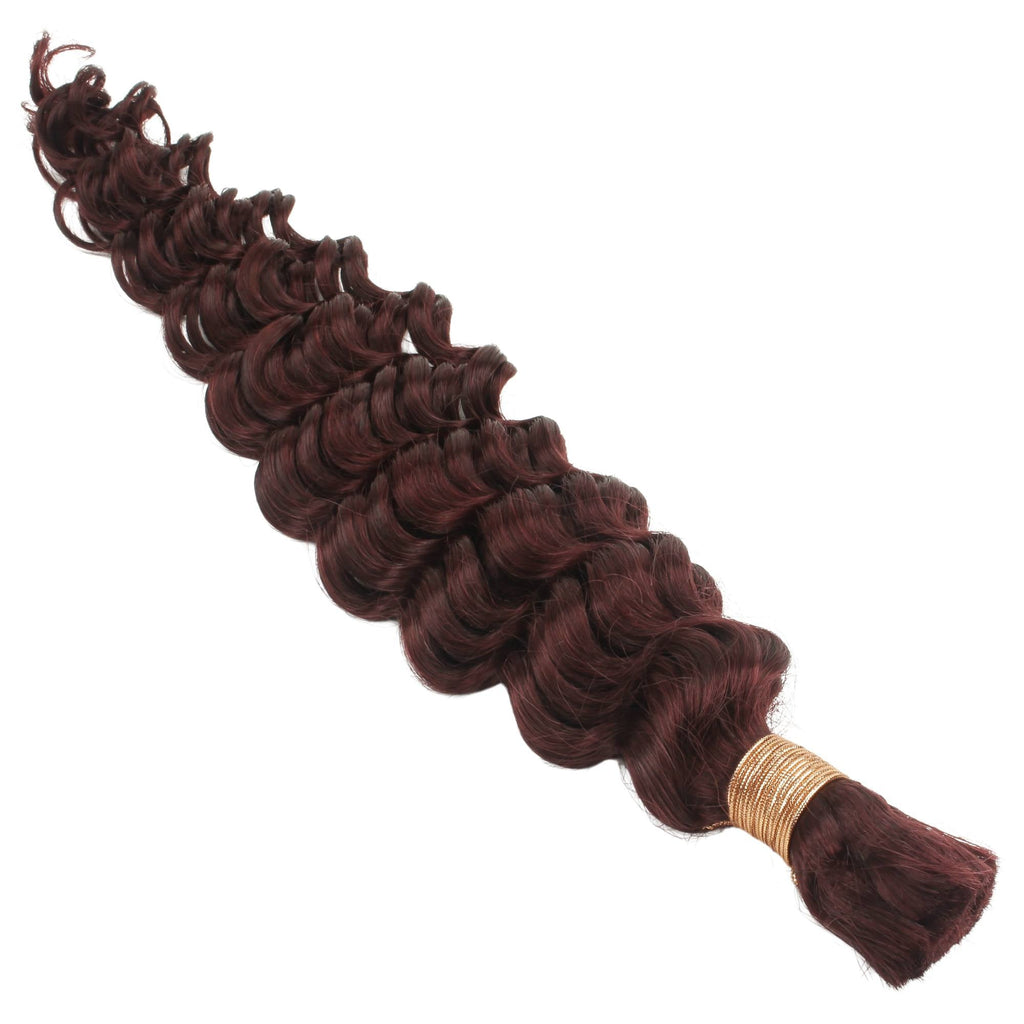 Burgundy Deep Wave Color 99J Bulk 100% Human Braiding Hair by Private Label
