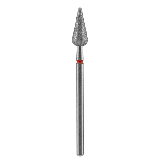 STALEKS - Diamond nail drill bit, "Pointed Pear", red, EXPERT 5/12 mm (FA100R050/12)