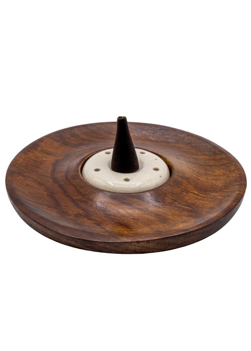 Ceramic & Wood Cone - Stick Incense Burner