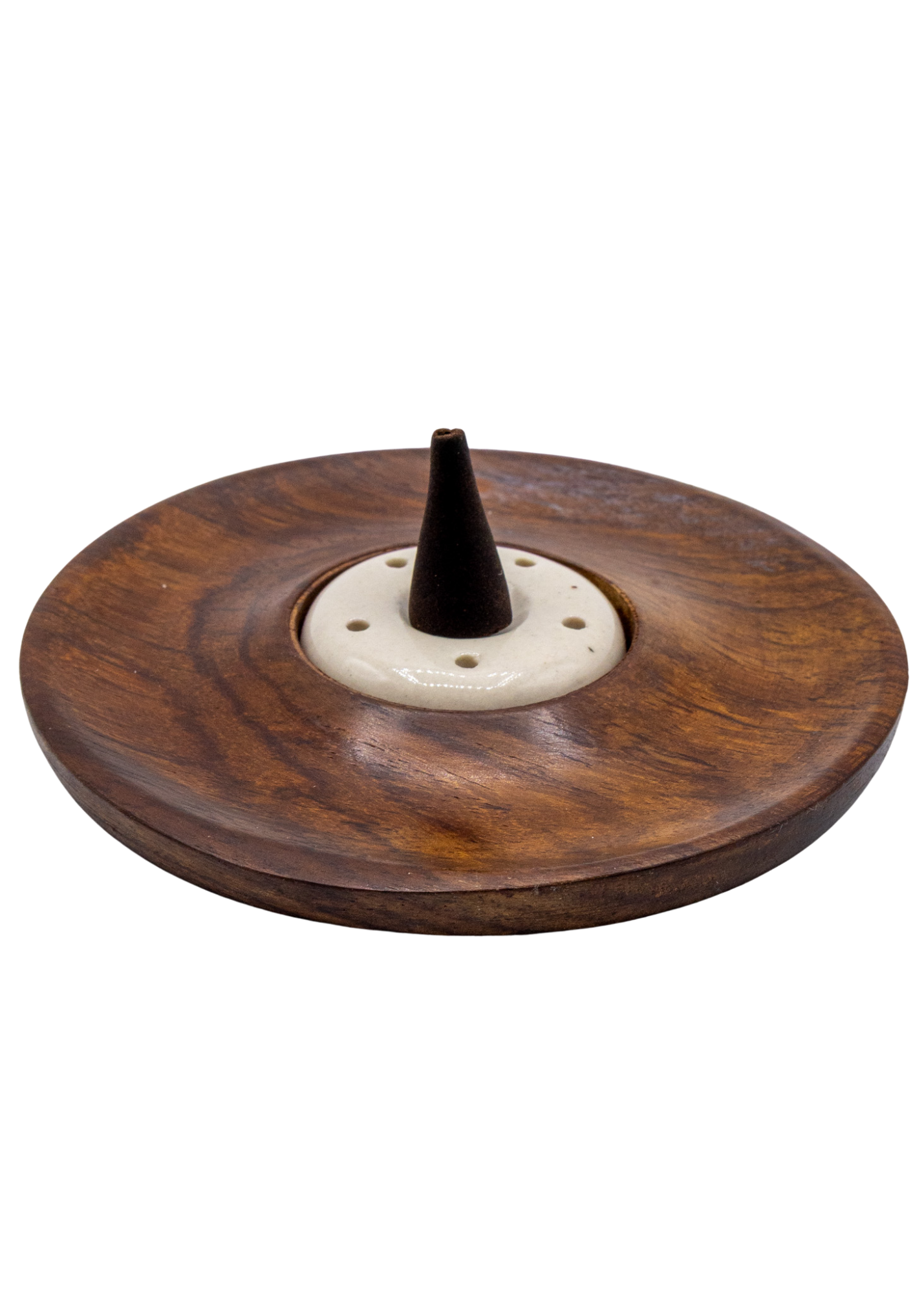 Ceramic & Wood Cone - Stick Incense Burner