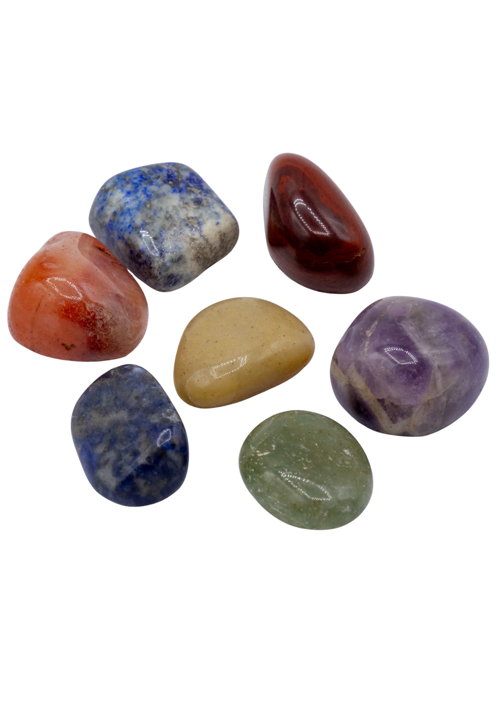 7 Tumbled Stones Chakra Set With Pouch
