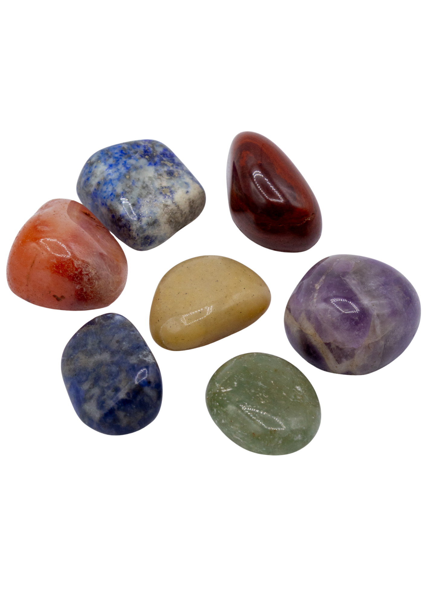 7 Tumbled Stones Chakra Set With Pouch