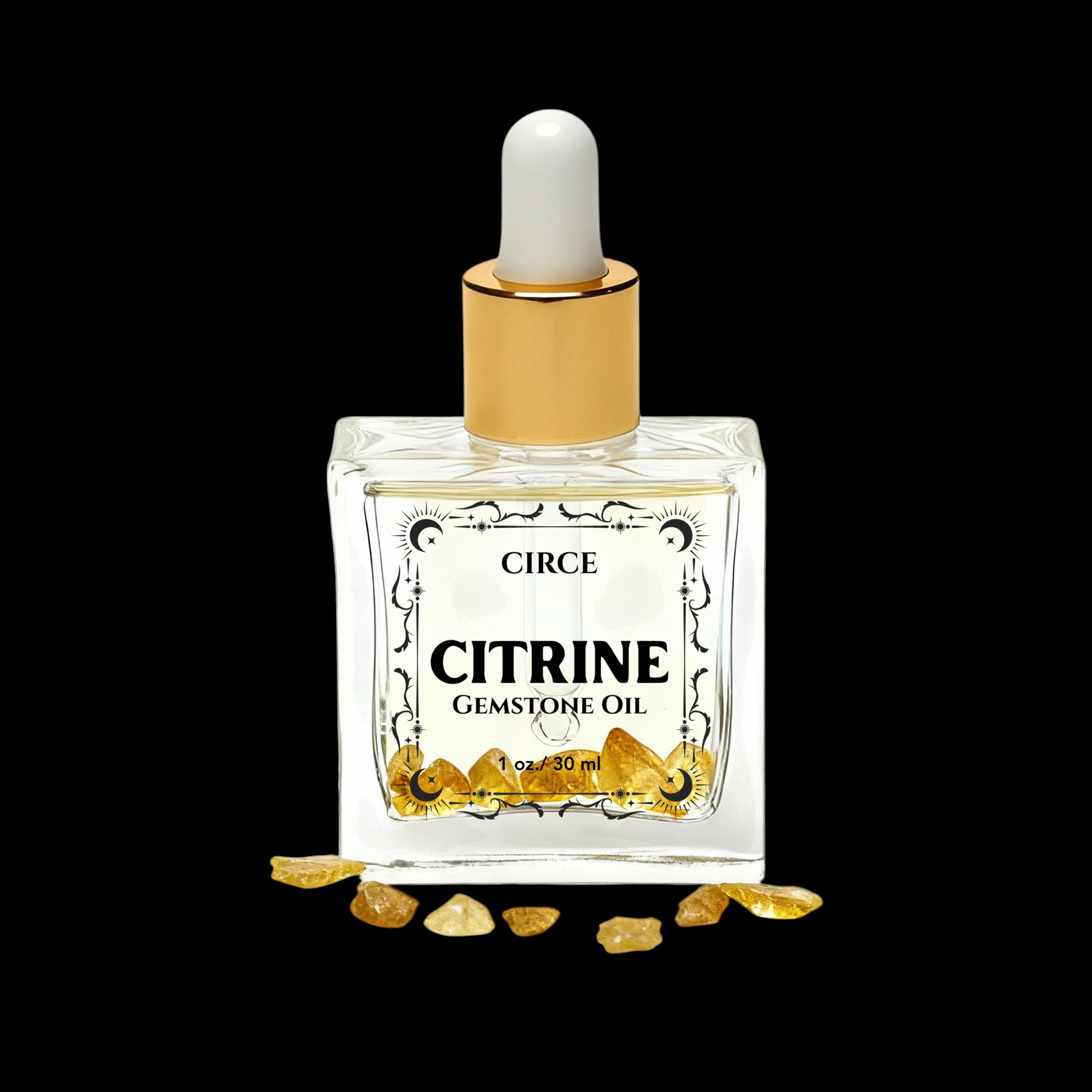 Crystal Body Oil Trio – Rose Quartz, Citrine & Obsidian Discovery Set by Circe Boutique