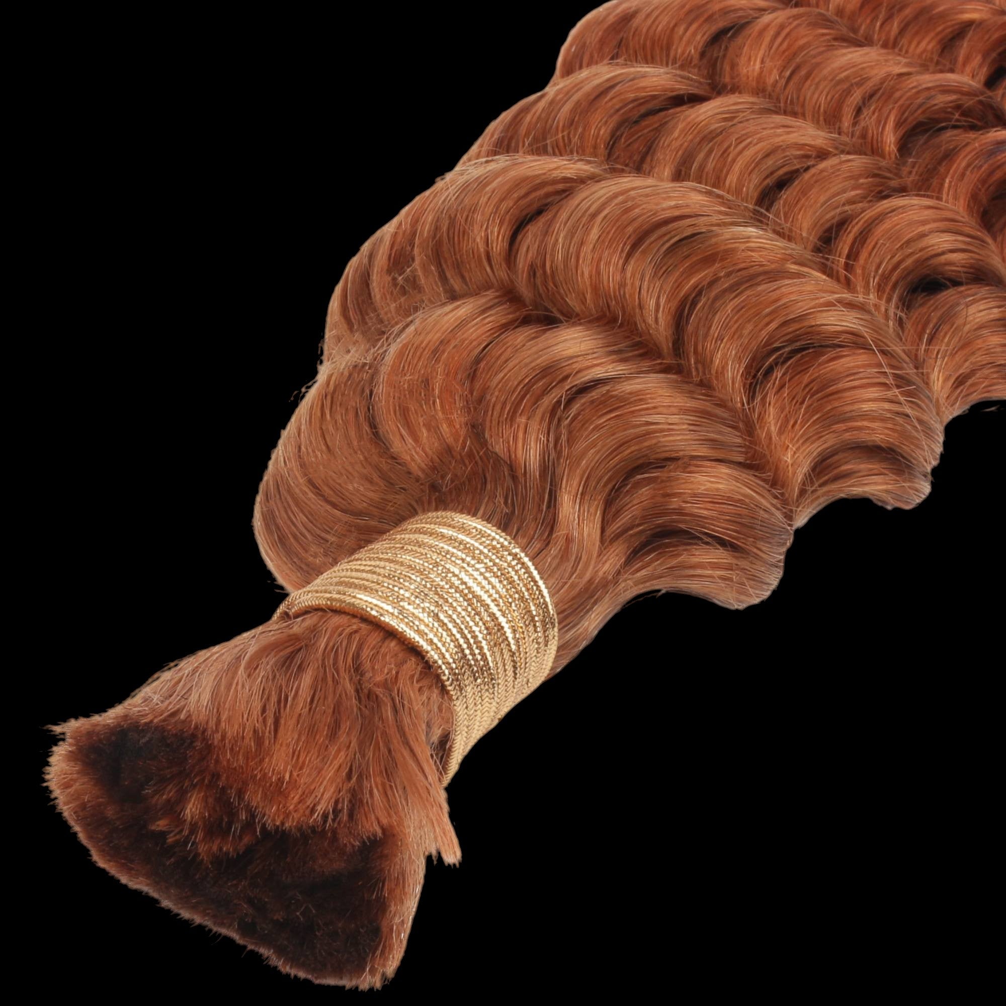 Copper Deep Wave Color 350 Bulk 100% Human Braiding Hair by Private Label