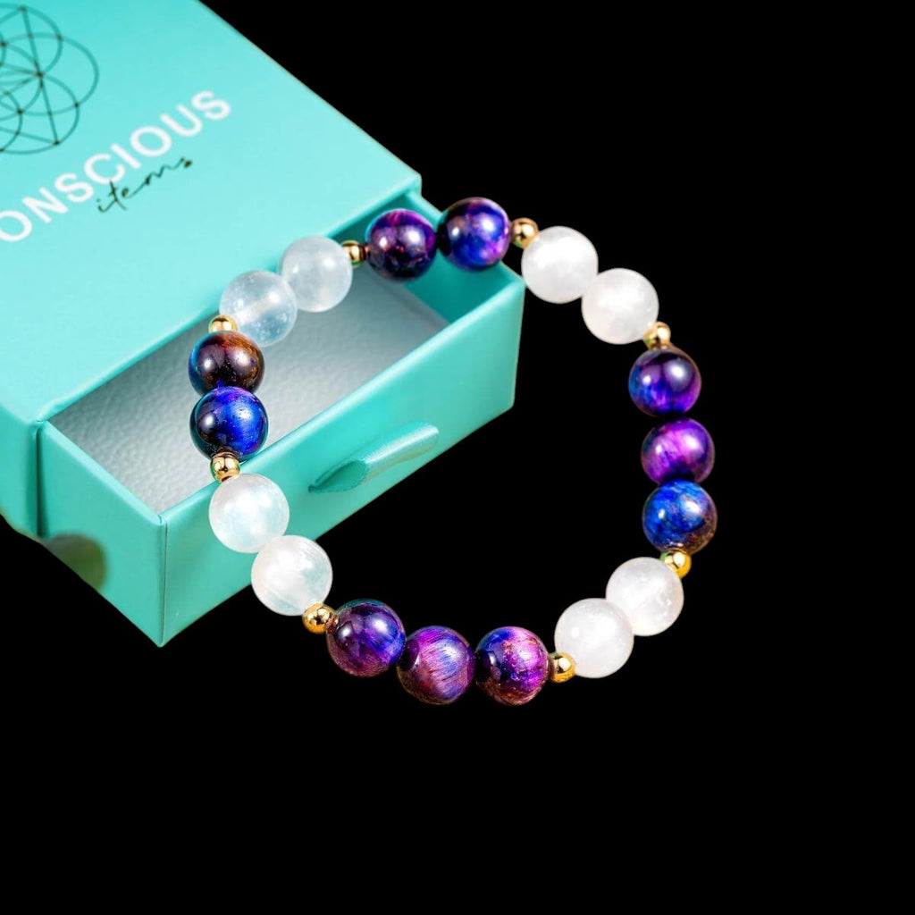 Cosmic Energy Amplifier - Galaxy Tiger’s Eye Bracelet by Conscious Items