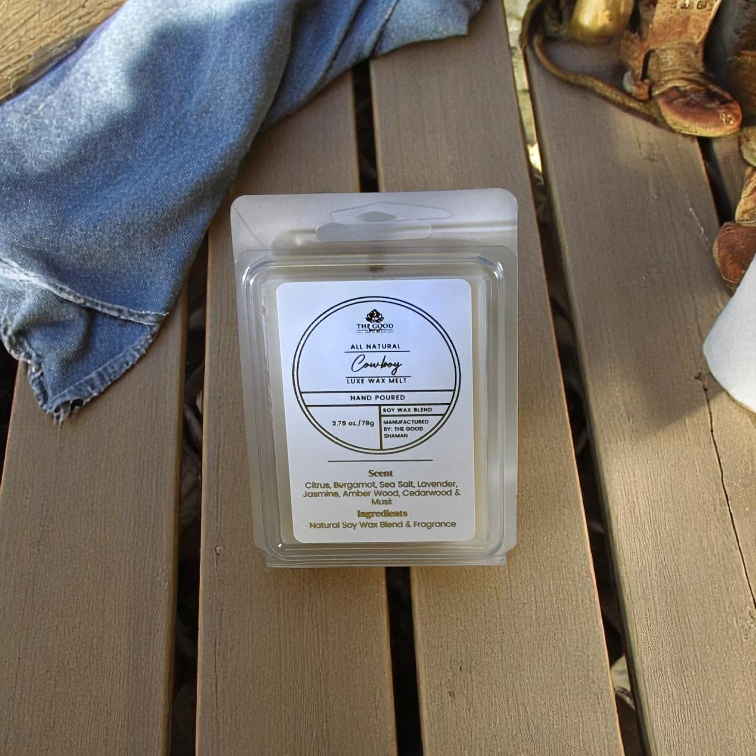 Cowboy - Luxe Hand-Poured Natural Soy Wax Melts by The Good Shaman