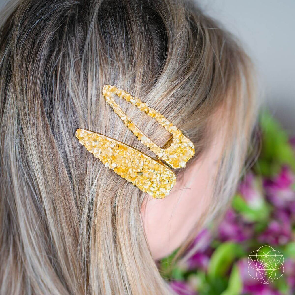 Crown of Prosperity - Citrine Hair Clips (2 pieces) by Conscious Items