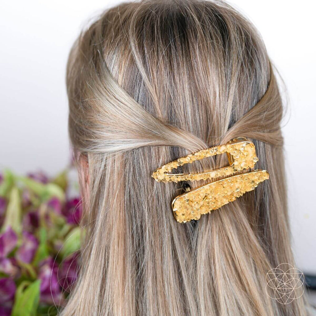 Crown of Prosperity - Citrine Hair Clips (2 pieces) by Conscious Items