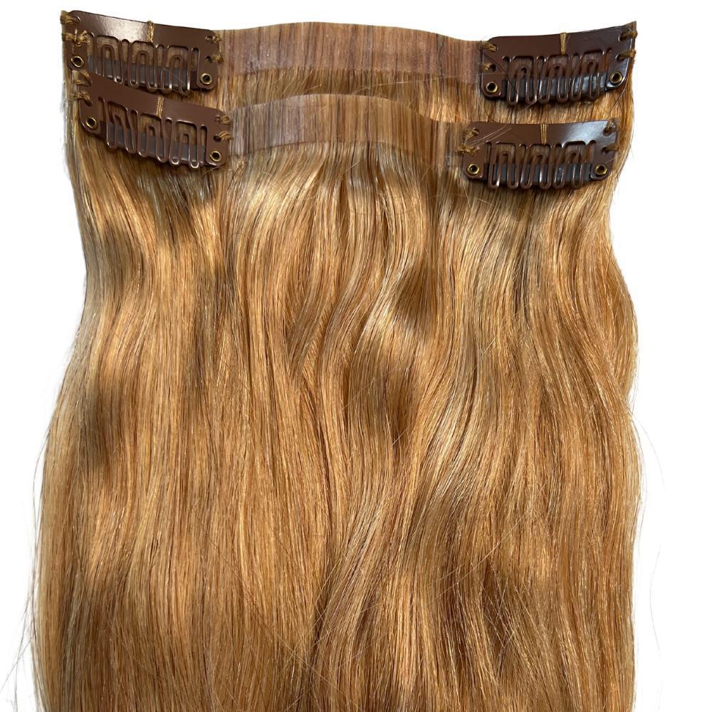 Honey Blonde Seamless Clip-In 100% Human Hair Extensions by Private Label