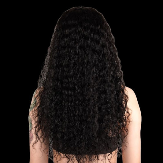 Deep Wave 13x4 Transparent Lace Front Human Hair Wig by Private Label