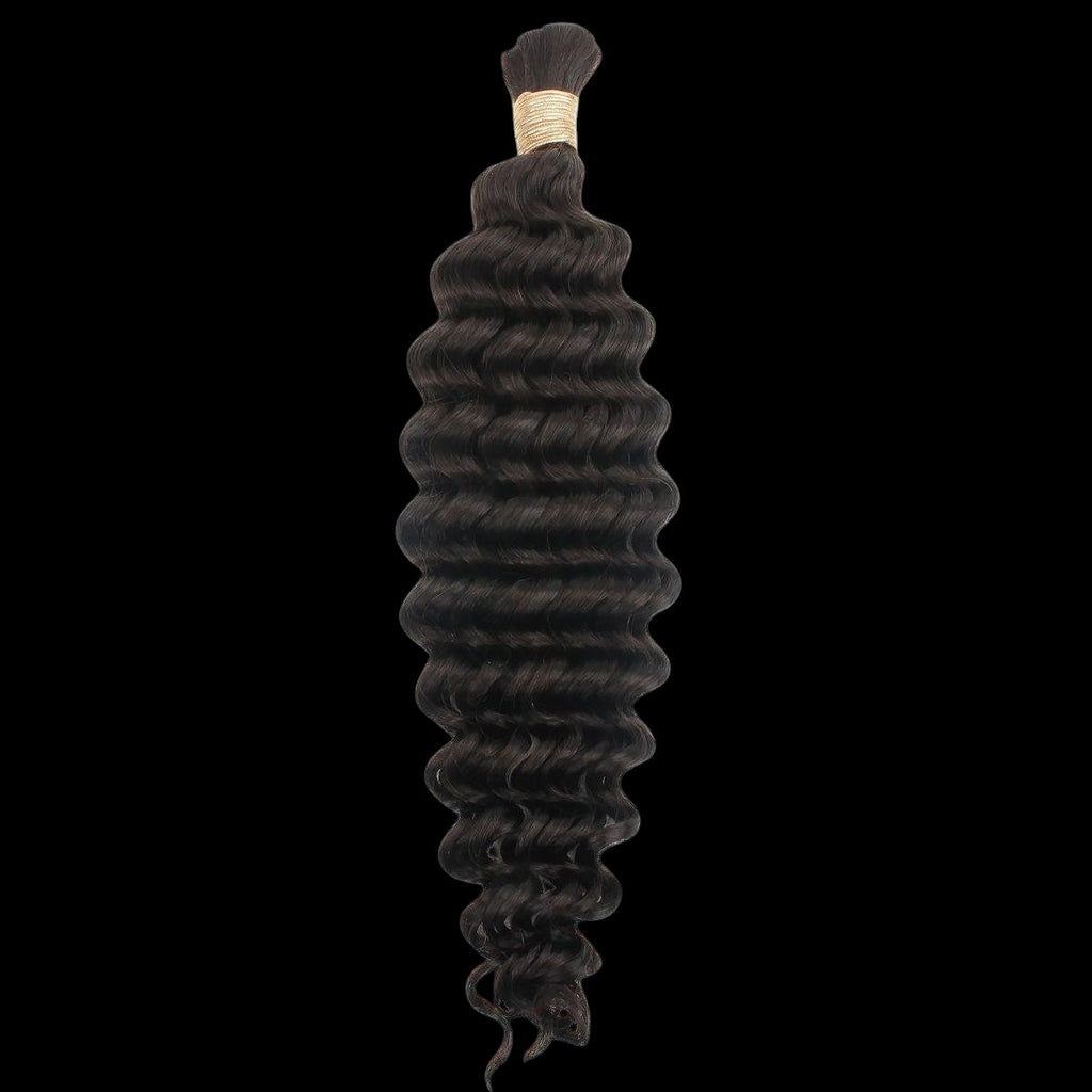 Deep Wave Bulk 100% Human Braiding Hair by Private Label