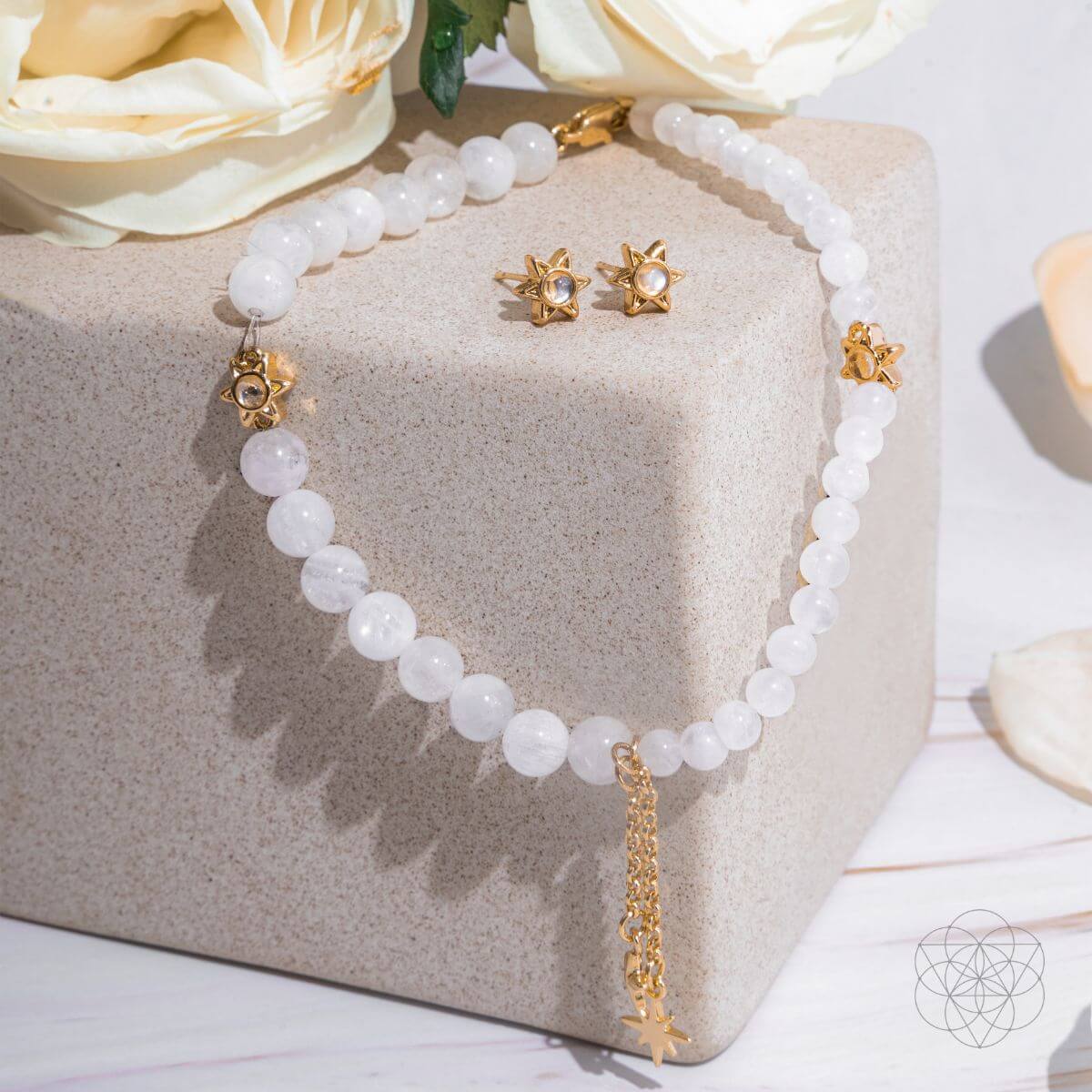 Divine Intuition - Moonstone Anklet and Earrings Set by Conscious Items