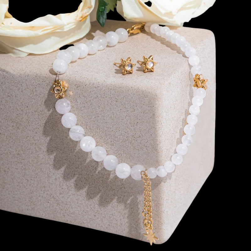 Divine Intuition - Moonstone Anklet and Earrings Set by Conscious Items
