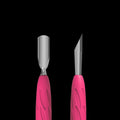 Manicure Pusher With Silicone Handle "Gummy" UNIQ 10 TYPE 2 (Narrow Rounded Pusher + Slanted Pusher) -PQ-10/2- STALEKS by kvadrat store