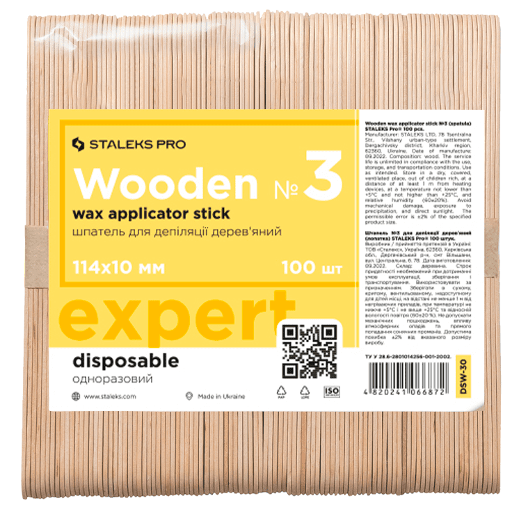 STALEKS PRO EXPERT 30 WOODEN WAX APPLICATOR STICK №3 100 PCS DSW-30 - STALEKS™ by kvadrat store