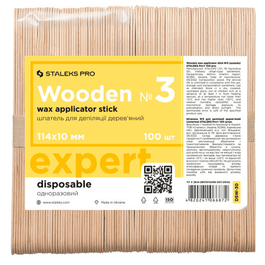 STALEKS PRO EXPERT 30 WOODEN WAX APPLICATOR STICK №3 100 PCS DSW-30 - STALEKS™ by kvadrat store