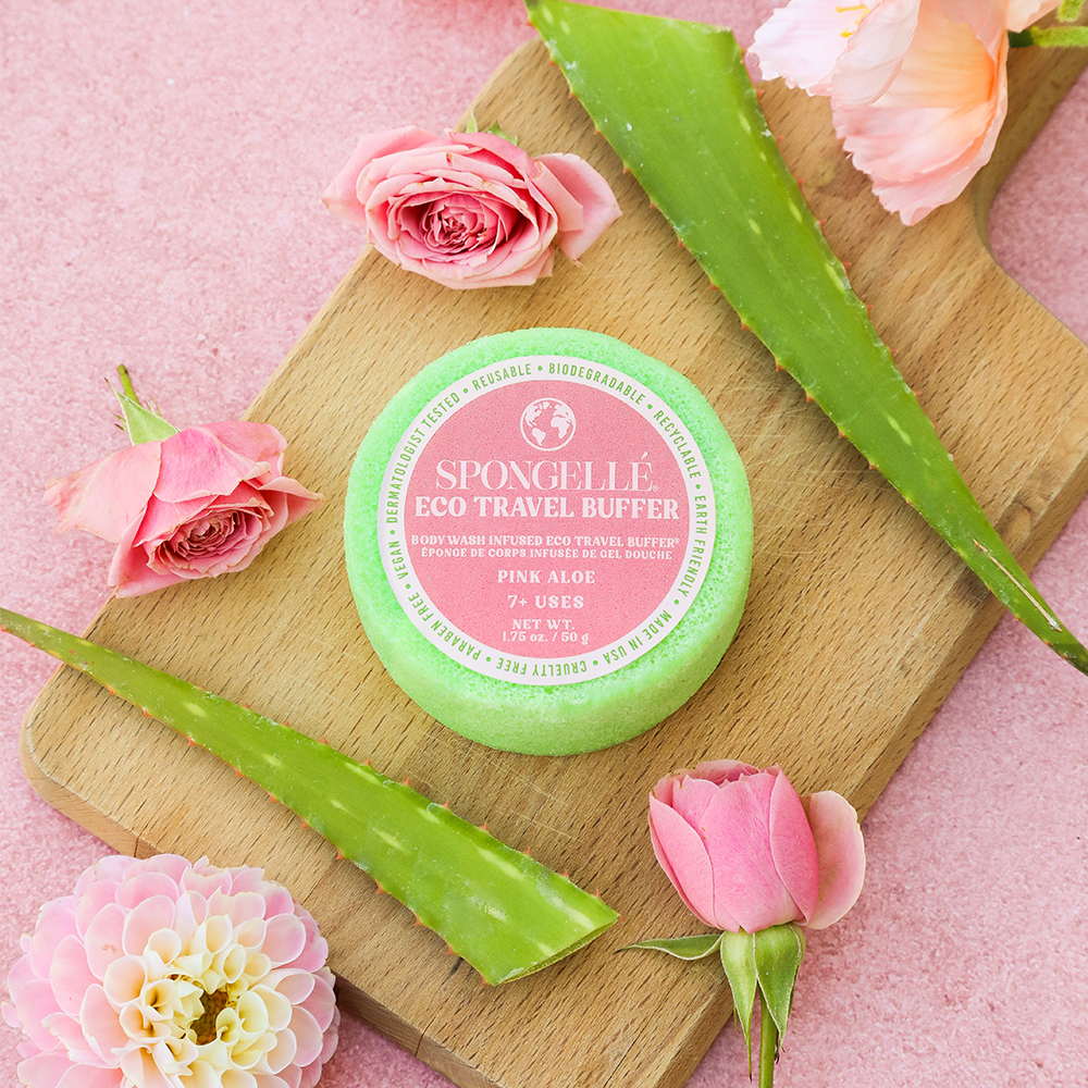 Pink Aloe | Eco Travel Buffer by Spongellé