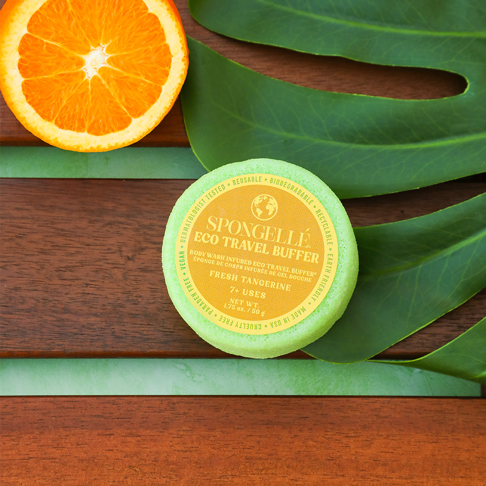 Fresh Tangerine | Eco Travel Buffer by Spongellé