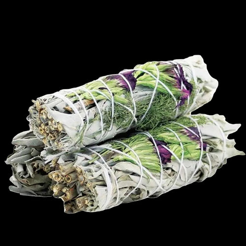 'Good Life' Floral White Sage Smudge Stick (4 in.) by Sacred Crystals