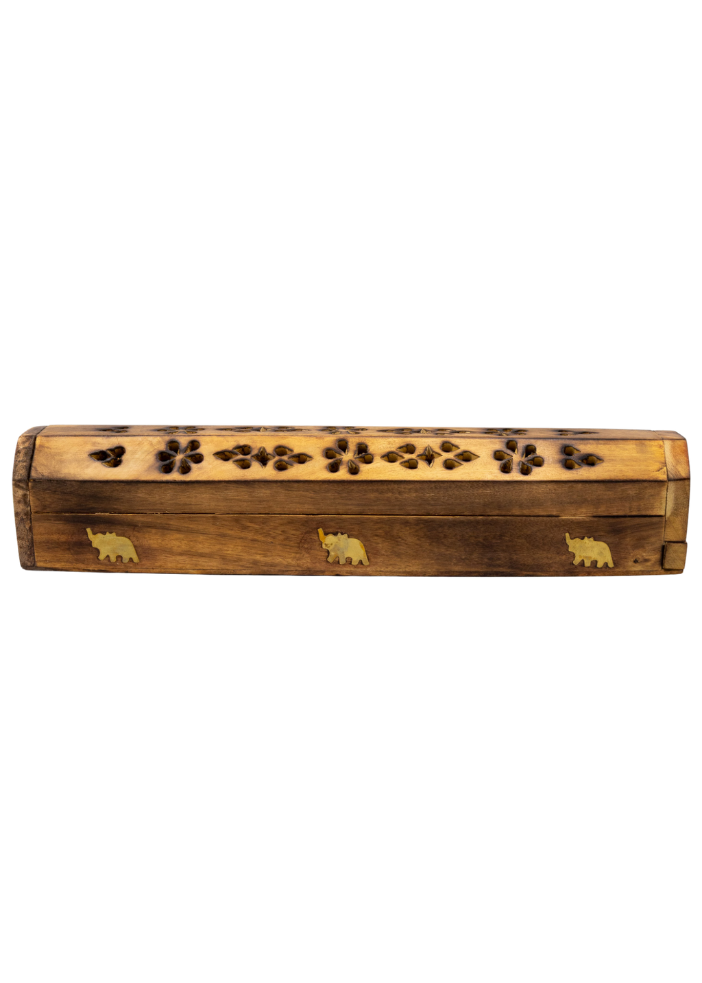 Brass Inlay Elephant Coffin Incense Burner