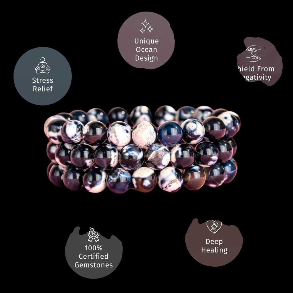 Exotic Orca Agate Bracelet of Deep Healing by Conscious Items