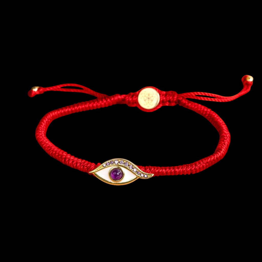Eye of Spiritual Protection - Four-Strand Red String Bracelet by Conscious Items