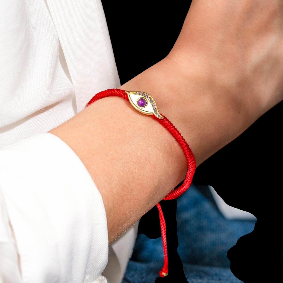 Eye of Spiritual Protection - Four-Strand Red String Bracelet by Conscious Items