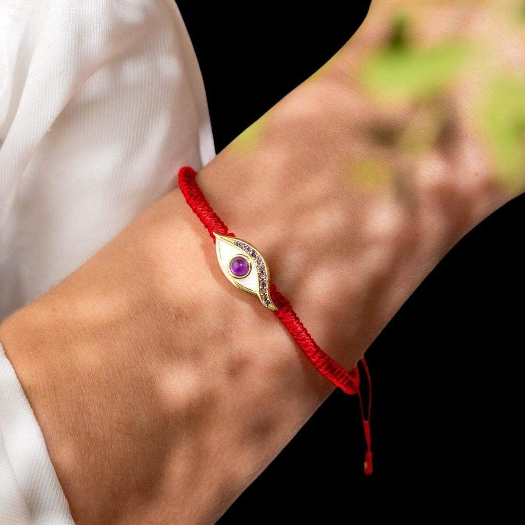 Eye of Spiritual Protection - Four-Strand Red String Bracelet by Conscious Items