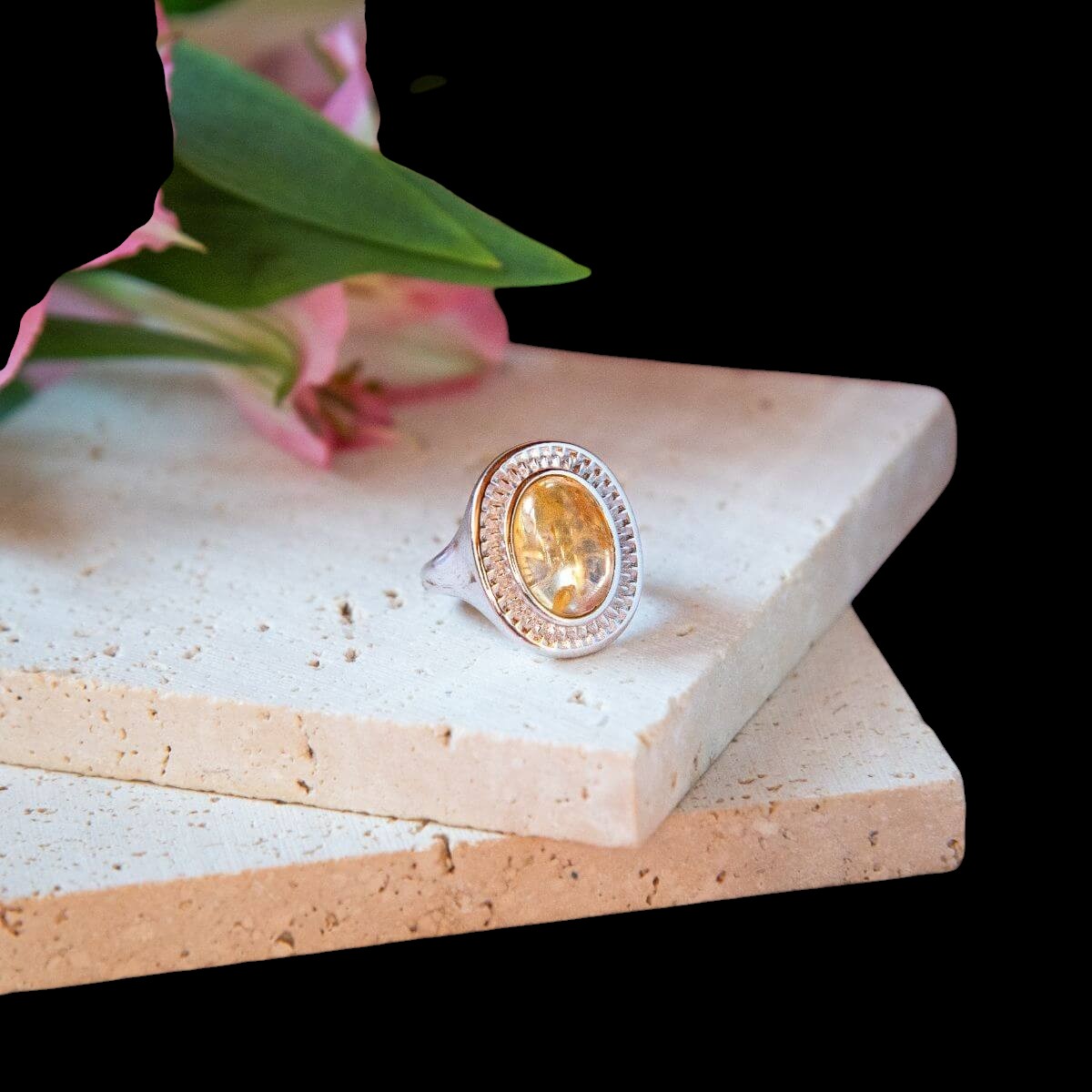 Eye of The Sun - Silver Aura Ring of Attraction by Conscious Items