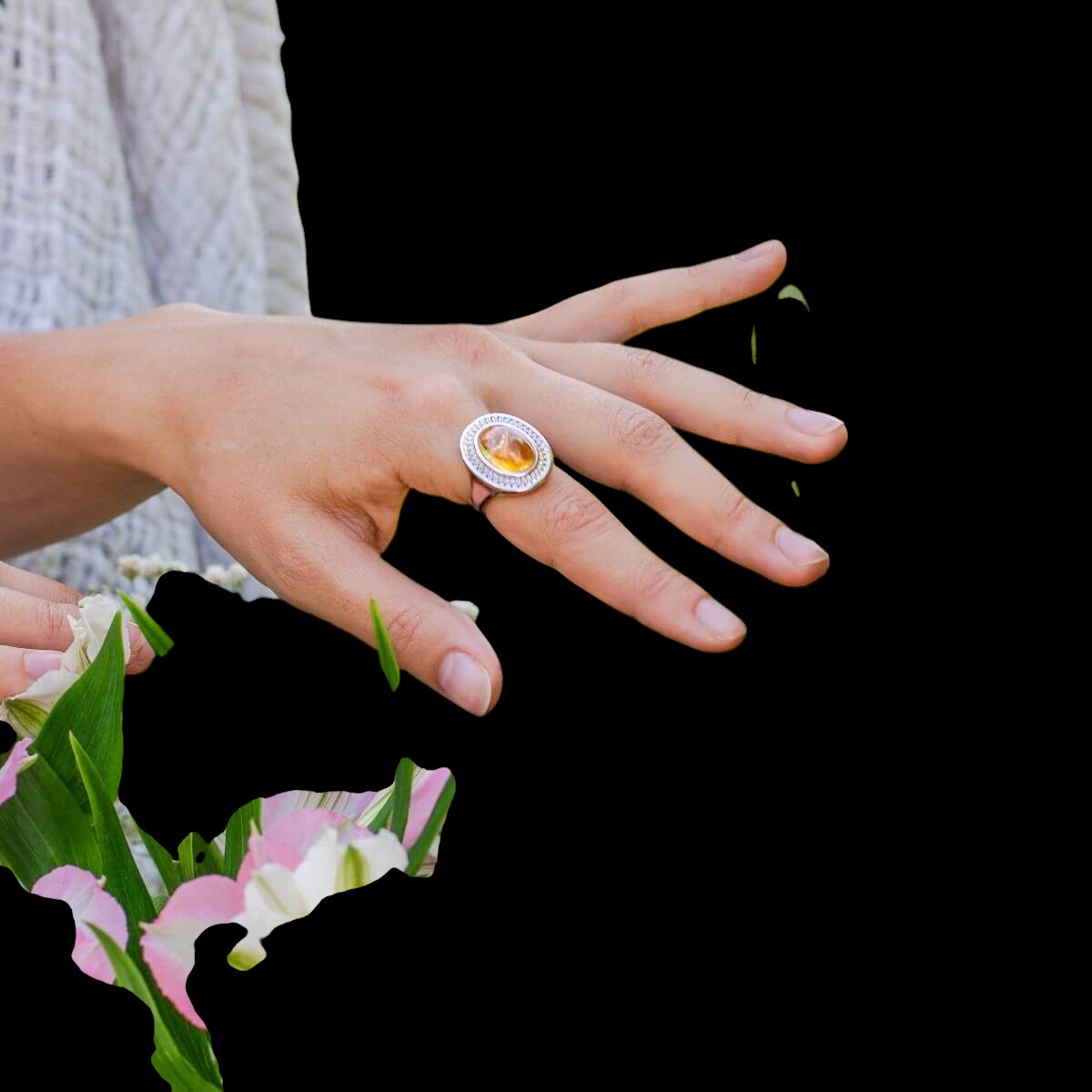 Eye of The Sun - Silver Aura Ring of Attraction by Conscious Items
