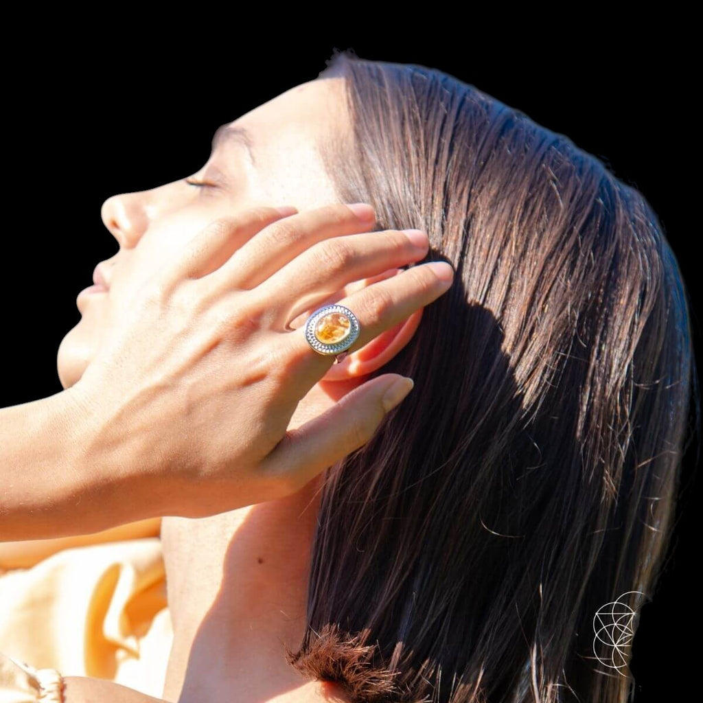 Eye of The Sun - Silver Aura Ring of Attraction by Conscious Items