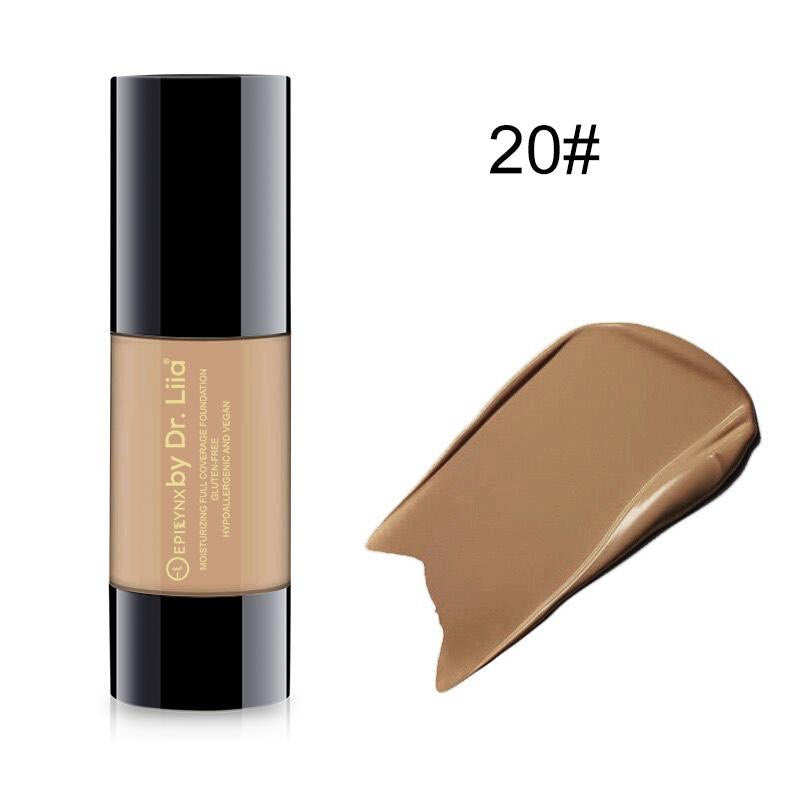 Breathable Full-Coverage Foundation – Dewy Finish, Hydrating, Vegan, Gluten-Free (SPF 15) by EpiLynx
