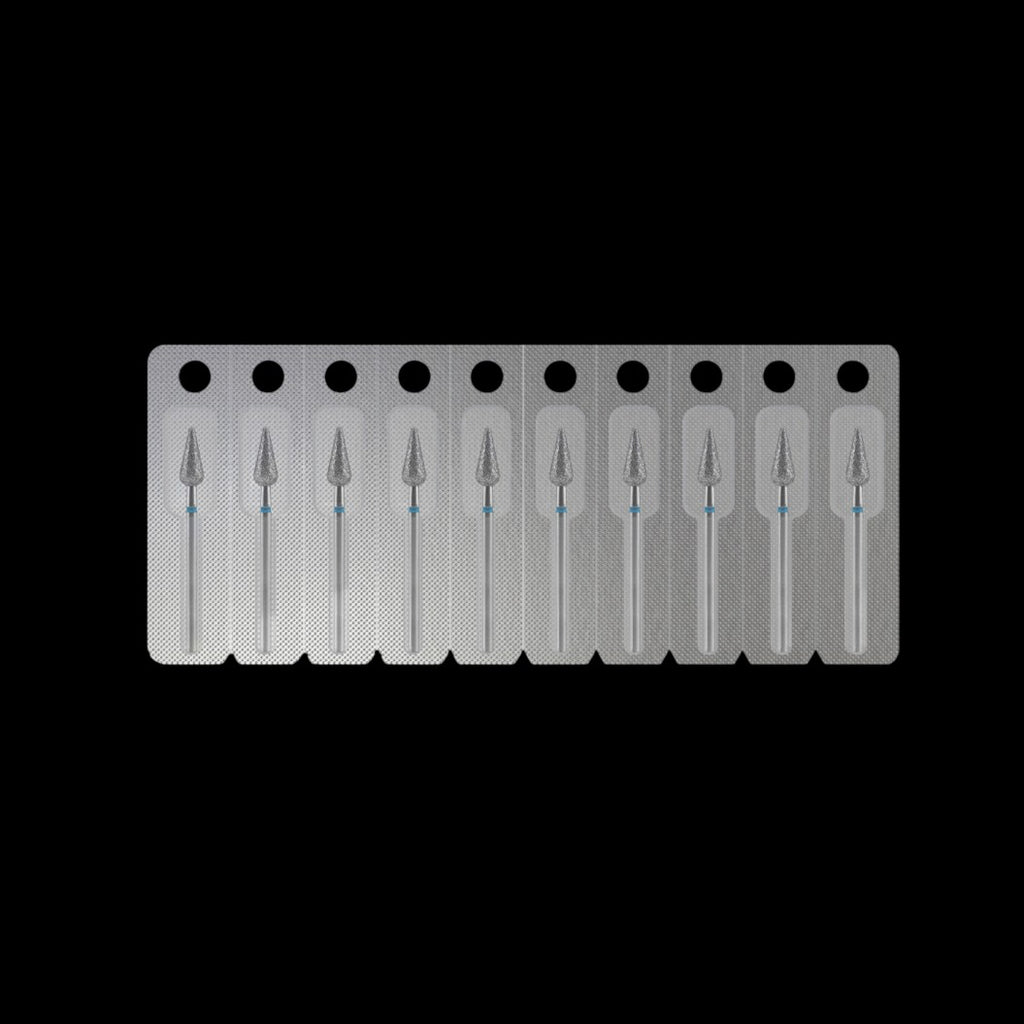 STALEKS - Diamond nail drill bit, "Pointed Pear", blue, EXPERT 5/12 mm (FA100B050/12) by kvadrat store