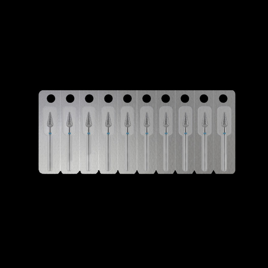 STALEKS - Diamond nail drill bit, "Pointed Pear", blue, EXPERT 5/12 mm (FA100B050/12) by kvadrat store