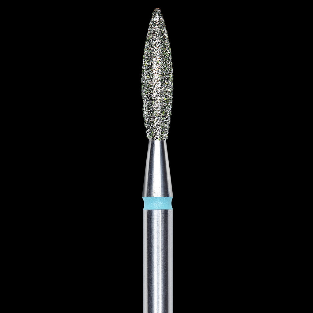 DIAMOND NAIL DRILL BIT, "FLAME", BLUE, HEAD DIAMETER 2.3/10MM (FA10B023/10) - STALEKS™ by kvadrat store