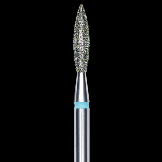 DIAMOND NAIL DRILL BIT, "FLAME", BLUE, HEAD DIAMETER 2.3/10MM (FA10B023/10) - STALEKS™ by kvadrat store