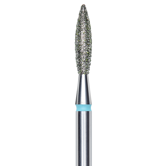 DIAMOND NAIL DRILL BIT, "FLAME", BLUE, HEAD DIAMETER 2.3/10MM (FA10B023/10) - STALEKS™