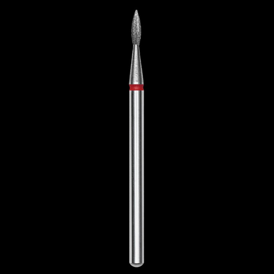 DIAMOND NAIL DRILL BIT, "POINTED FLAME", RED, HEAD DIAMETER 1.8 MM/WORKING PART 8 MM (FA11R018/8) - STALEKS™ by kvadrat store