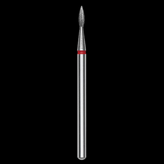 DIAMOND NAIL DRILL BIT, "POINTED FLAME", RED, HEAD DIAMETER 1.8 MM/WORKING PART 8 MM (FA11R018/8) - STALEKS™ by kvadrat store