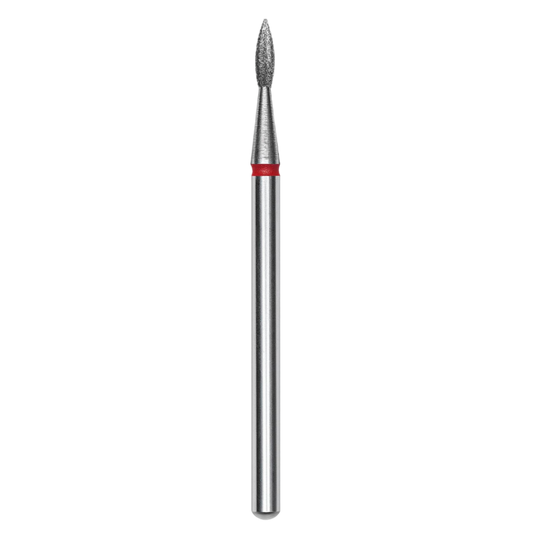 DIAMOND NAIL DRILL BIT, "POINTED FLAME", RED, HEAD DIAMETER 1.8 MM/WORKING PART 8 MM (FA11R018/8) - STALEKS™