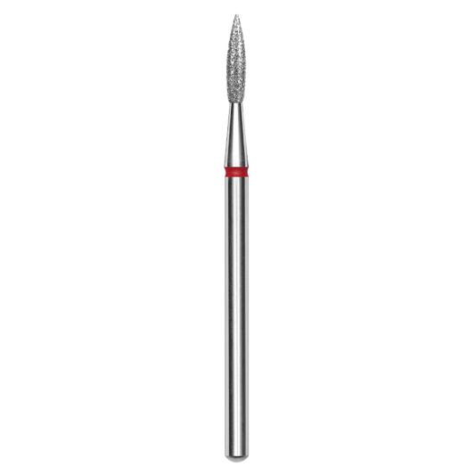 DIAMOND NAIL DRILL BIT, "POINTED FLAME", RED, HEAD DIAMETER 2.3 MM/WORKING PART 8 MM (FA11R023/8) - STALEKS™