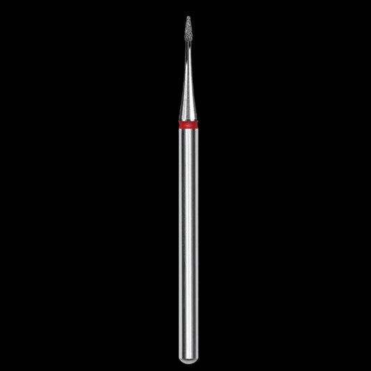 DIAMOND NAIL DRILL BIT, "FLAME", MINI RED, HEAD DIAMETER 1 MM/WORKING PART 3 MM (FA12R010/3) - STALEKS™ by kvadrat store