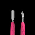 Manicure Pusher With Silicone Handle "Gummy" UNIQ 10 TYPE 4.2 (Narrow Rounded Pusher + Bent Blade) -PQ-10/4.2- STALEKS by kvadrat store