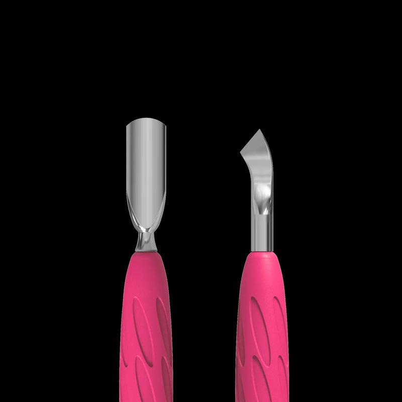 Manicure Pusher With Silicone Handle "Gummy" UNIQ 10 TYPE 4.2 (Narrow Rounded Pusher + Bent Blade) -PQ-10/4.2- STALEKS by kvadrat store