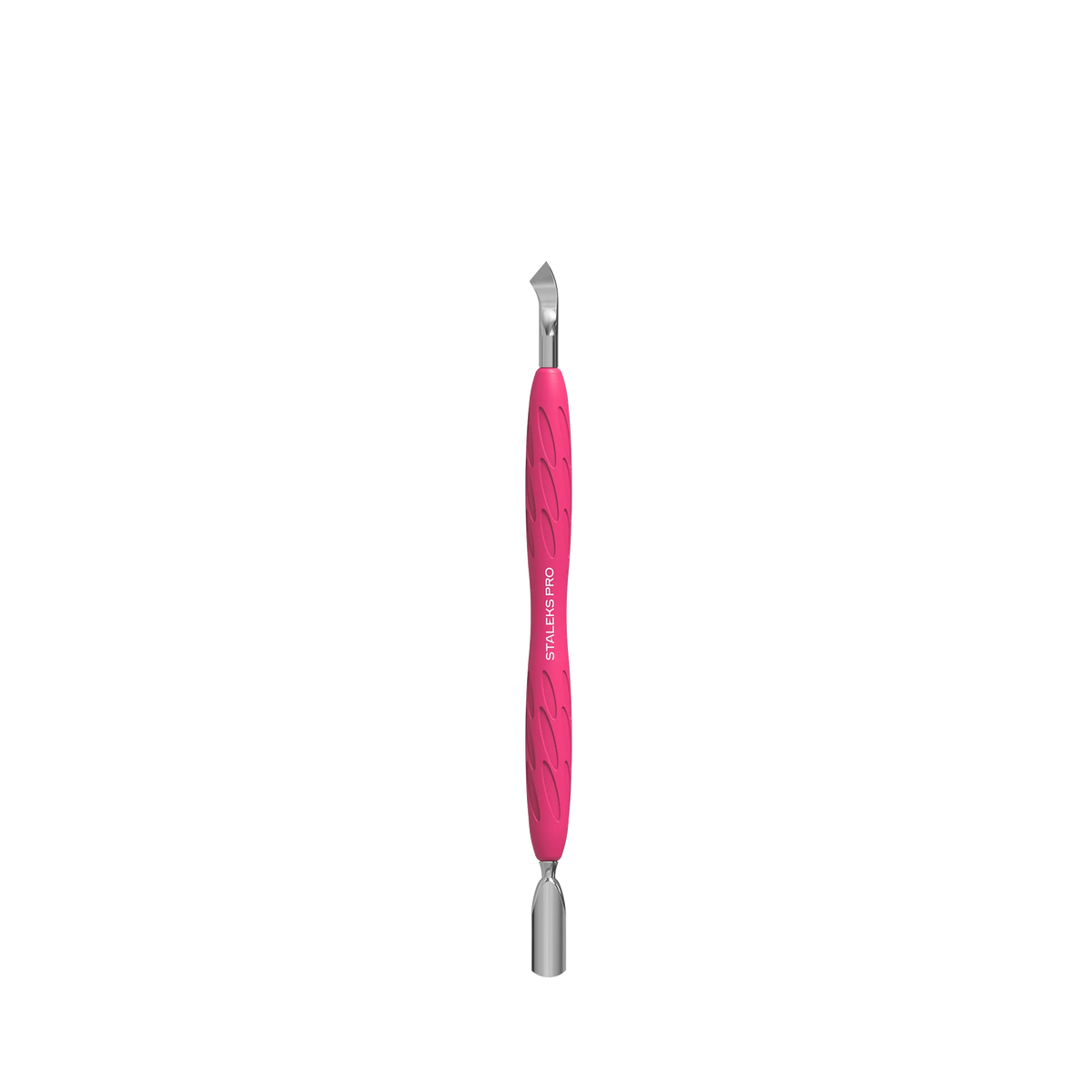 Manicure Pusher With Silicone Handle "Gummy" UNIQ 10 TYPE 4.2 (Narrow Rounded Pusher + Bent Blade) -PQ-10/4.2- STALEKS