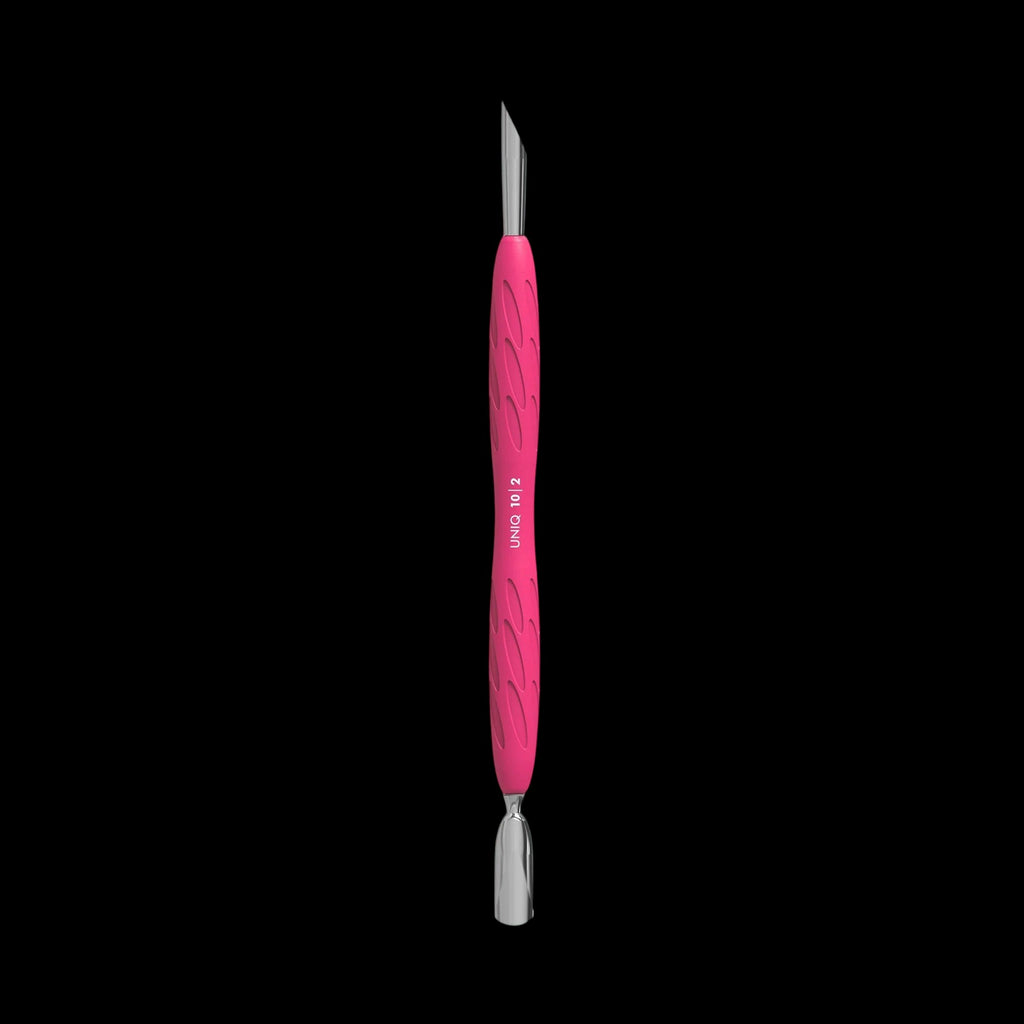 Manicure Pusher With Silicone Handle "Gummy" UNIQ 10 TYPE 2 (Narrow Rounded Pusher + Slanted Pusher) -PQ-10/2- STALEKS by kvadrat store